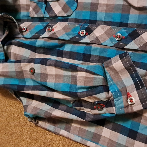 U.S. Polo Assn. Plaid Button Down Blue Shirt - Picture 5 of 7